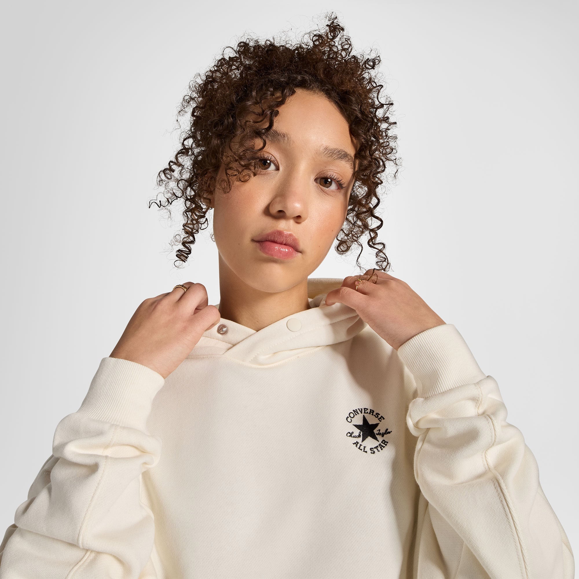 Converse Kadın Oversize Fit Krem Hoodie