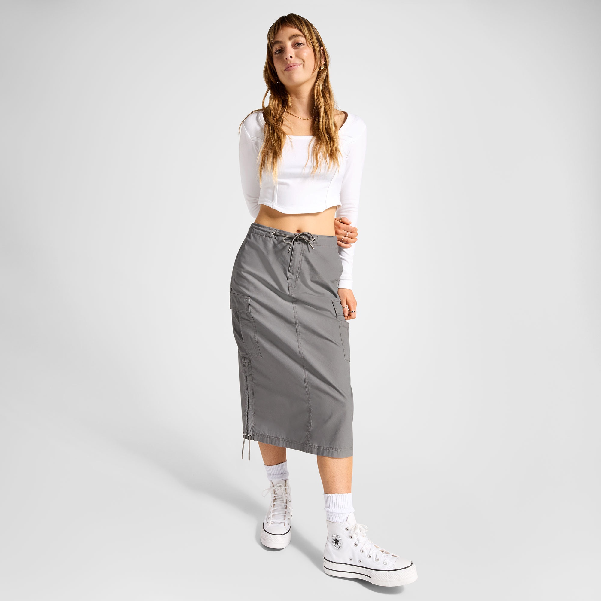 Converse Cargo Kadın Gri Etek