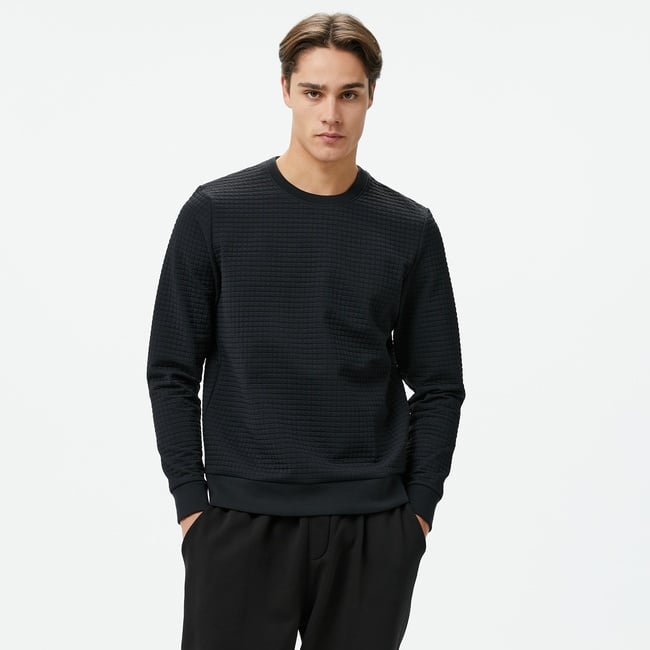  Under Armour Unstoppable Flc Grid Crew Erkek Siyah Sweatshirt