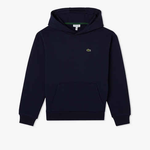  Lacoste Organik Pamuklu Çocuk Lacivert Hoodie