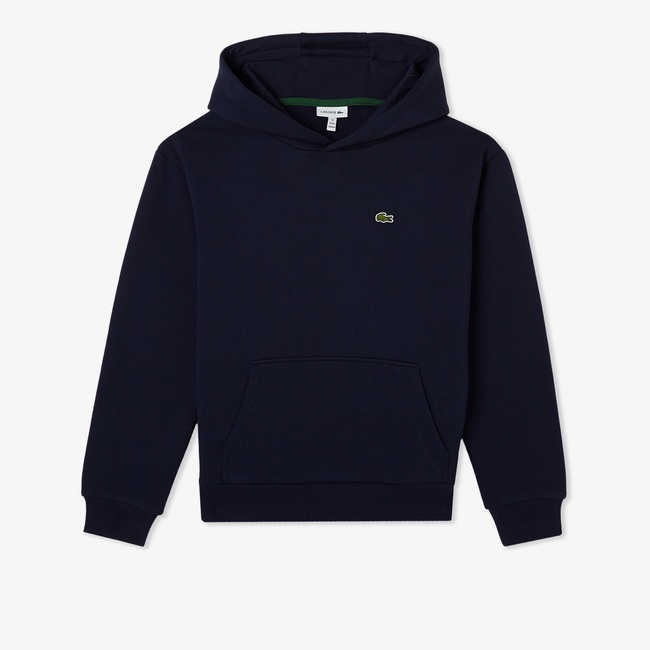  Lacoste Organik Pamuklu Çocuk Lacivert Hoodie