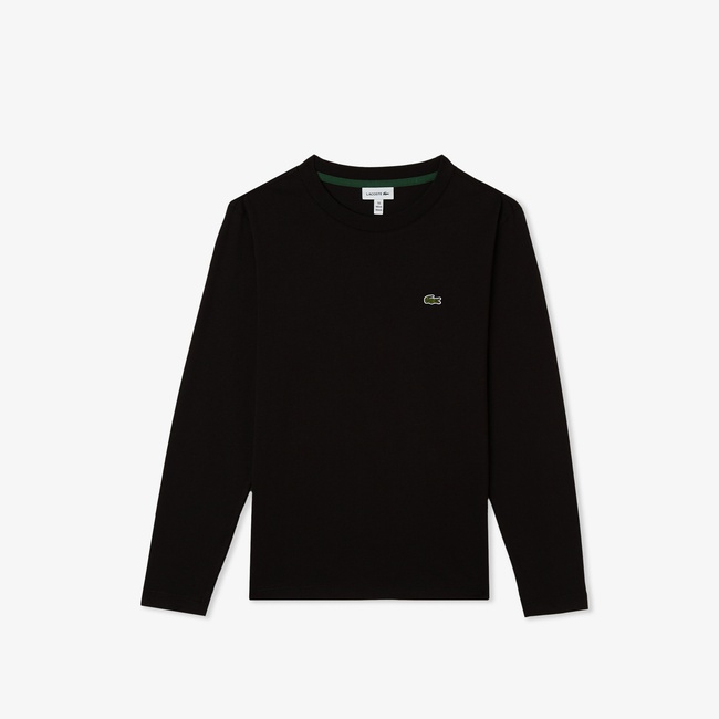  Çocuk Uzun Kollu Bisiklet Yaka Siyah T-Shirt