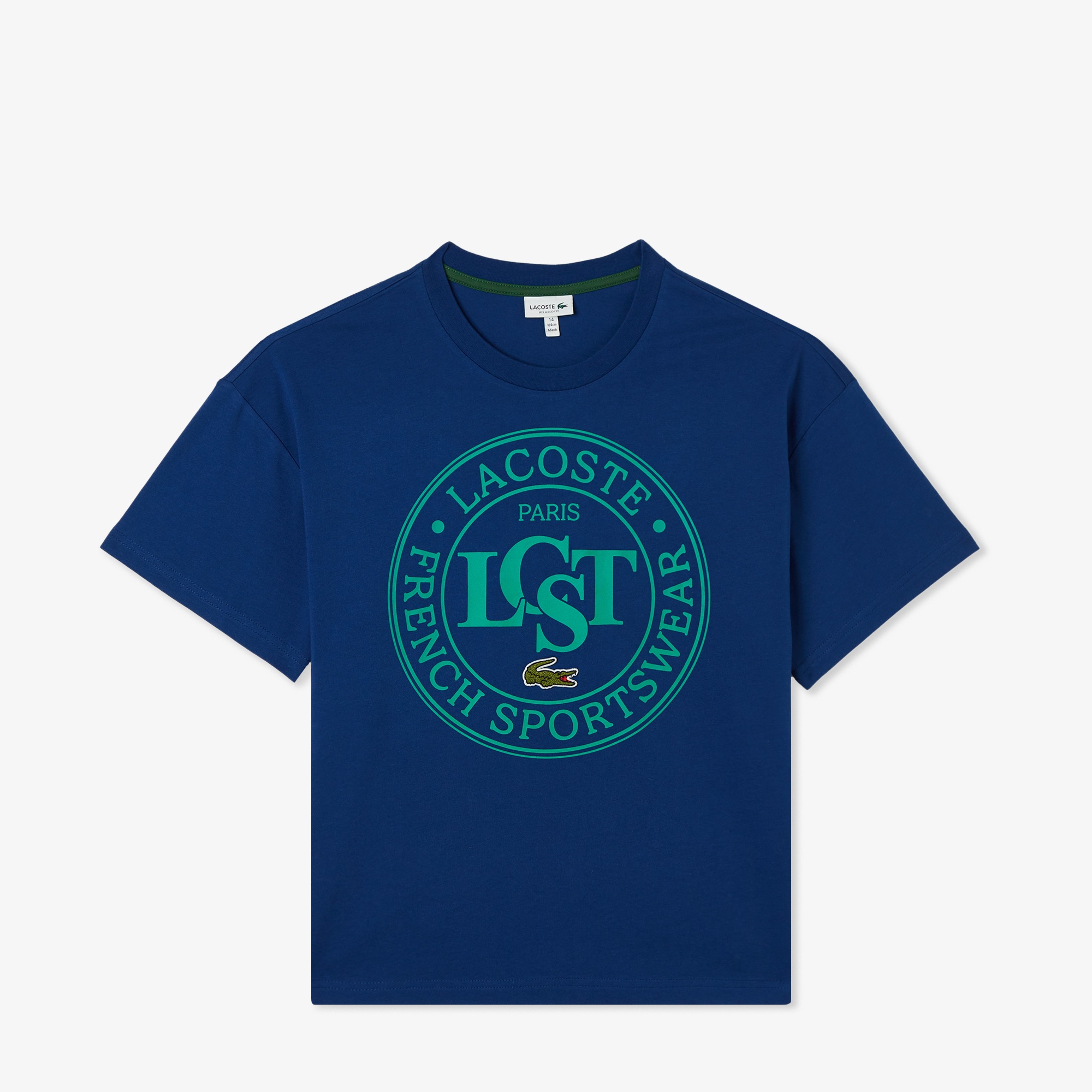 Lacoste Çocuk Bisiklet Yaka Baskılı Mavi T-Shirt
