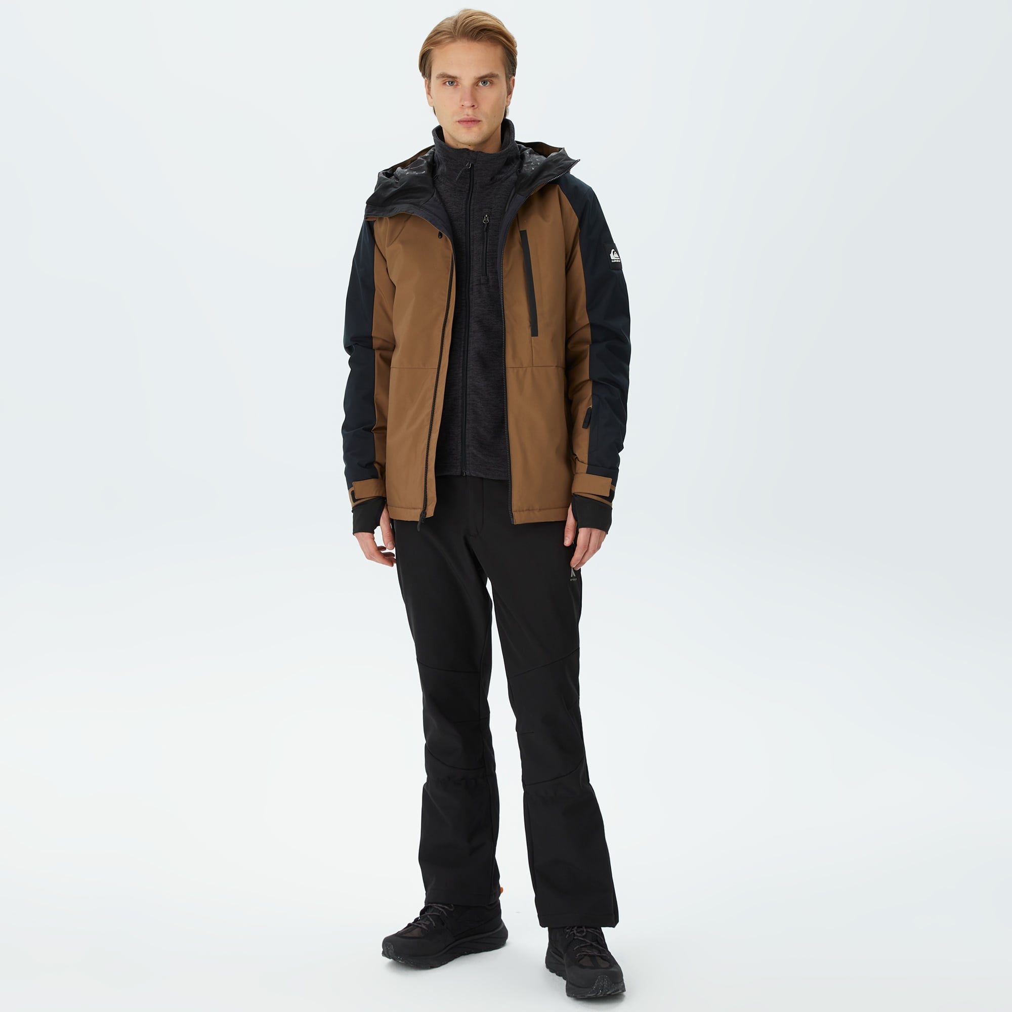 Quiksilver Mission Block Erkek Kahverengi Kayak Montu