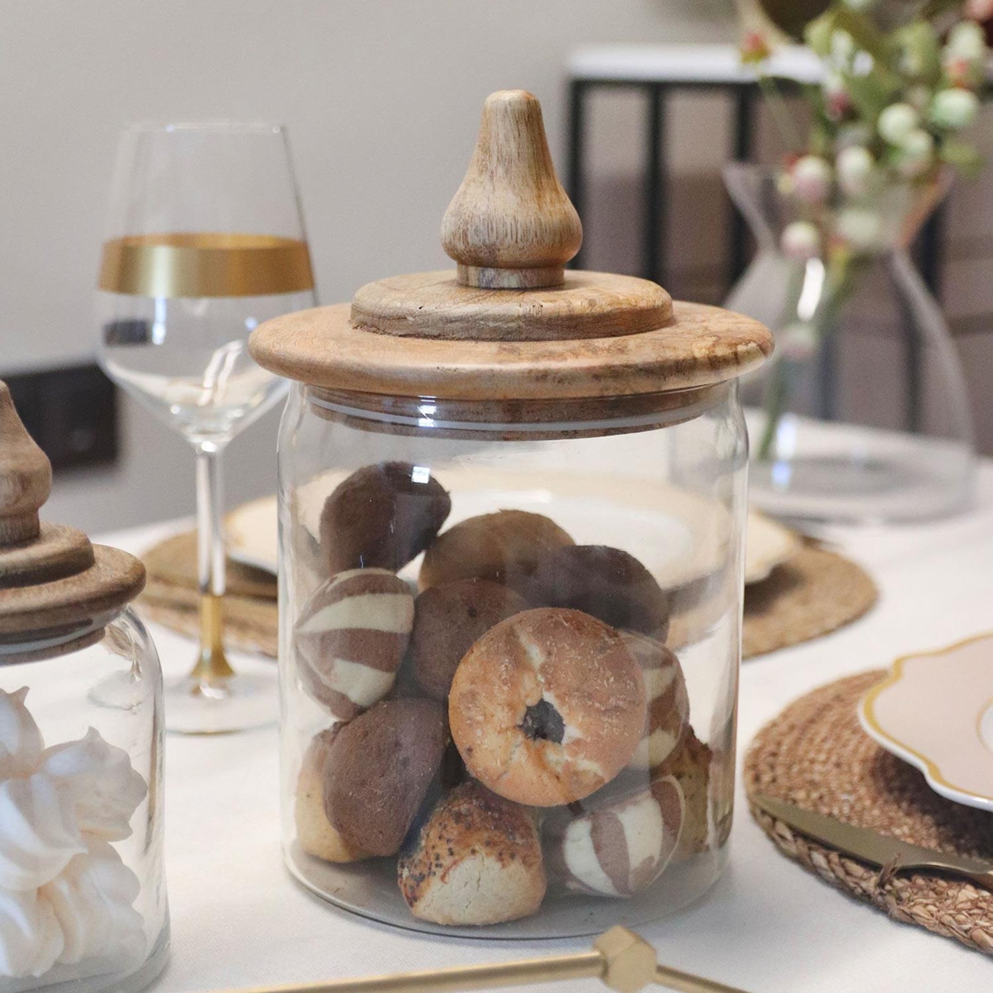 Madera Kapaklı Saklama Kavanozu 21x12x12 cm