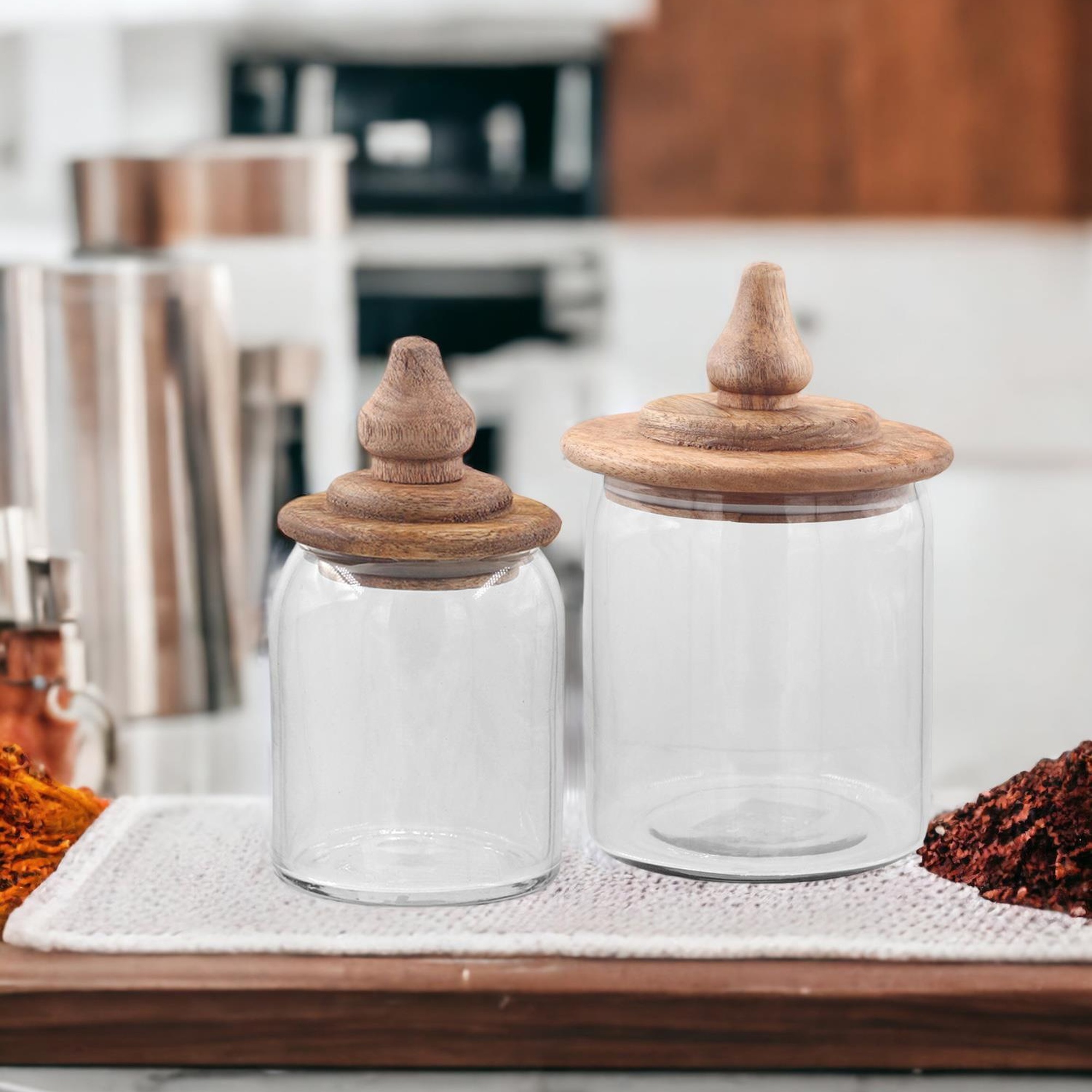 Madera Kapaklı Saklama Kavanozu 21x12x12 cm