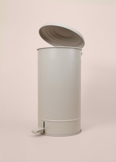  Stripe Çöp Kovası Mutfak Bej 24 Lt