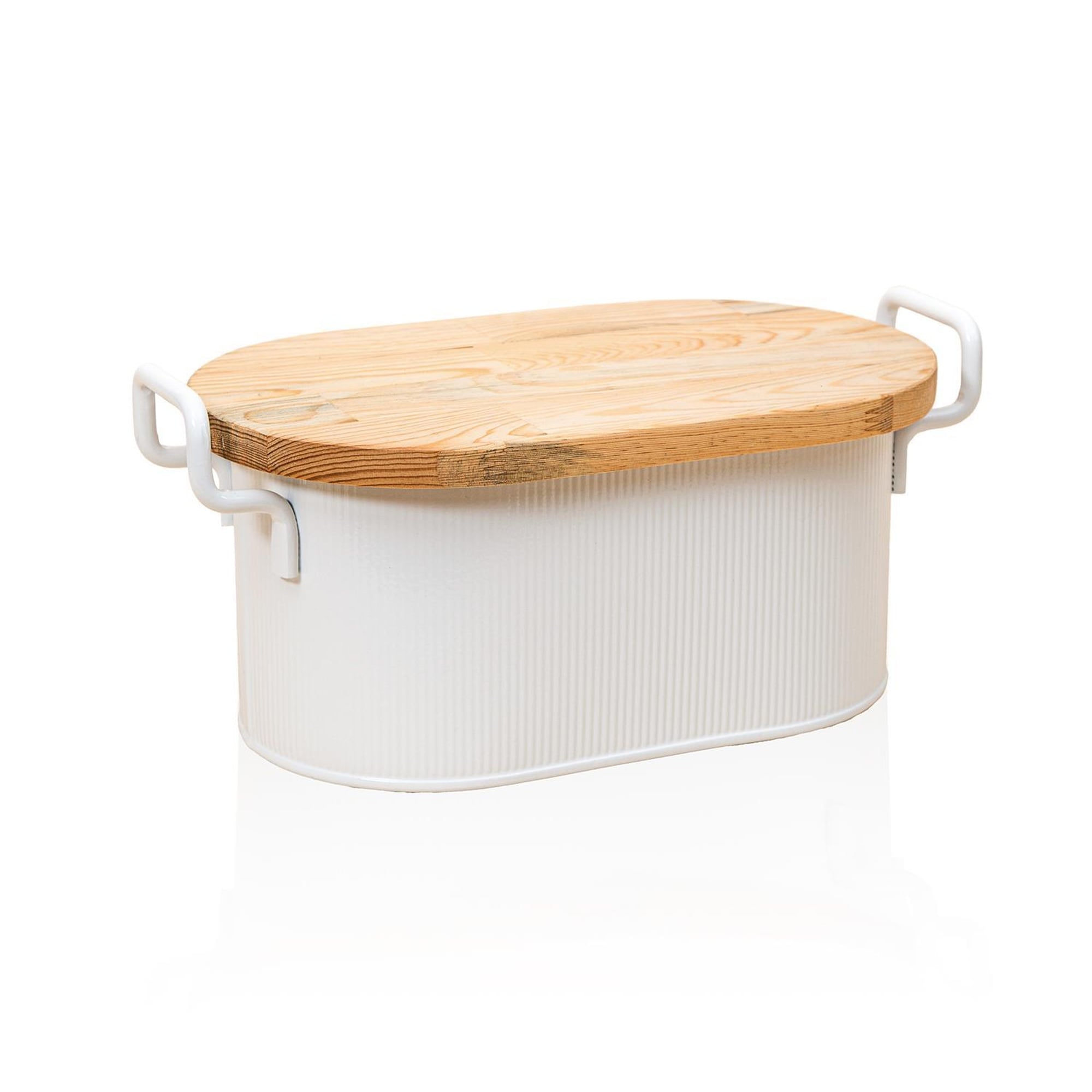 Stripe Ekmek Saklama Kabı Beyaz 40x22x18 cm