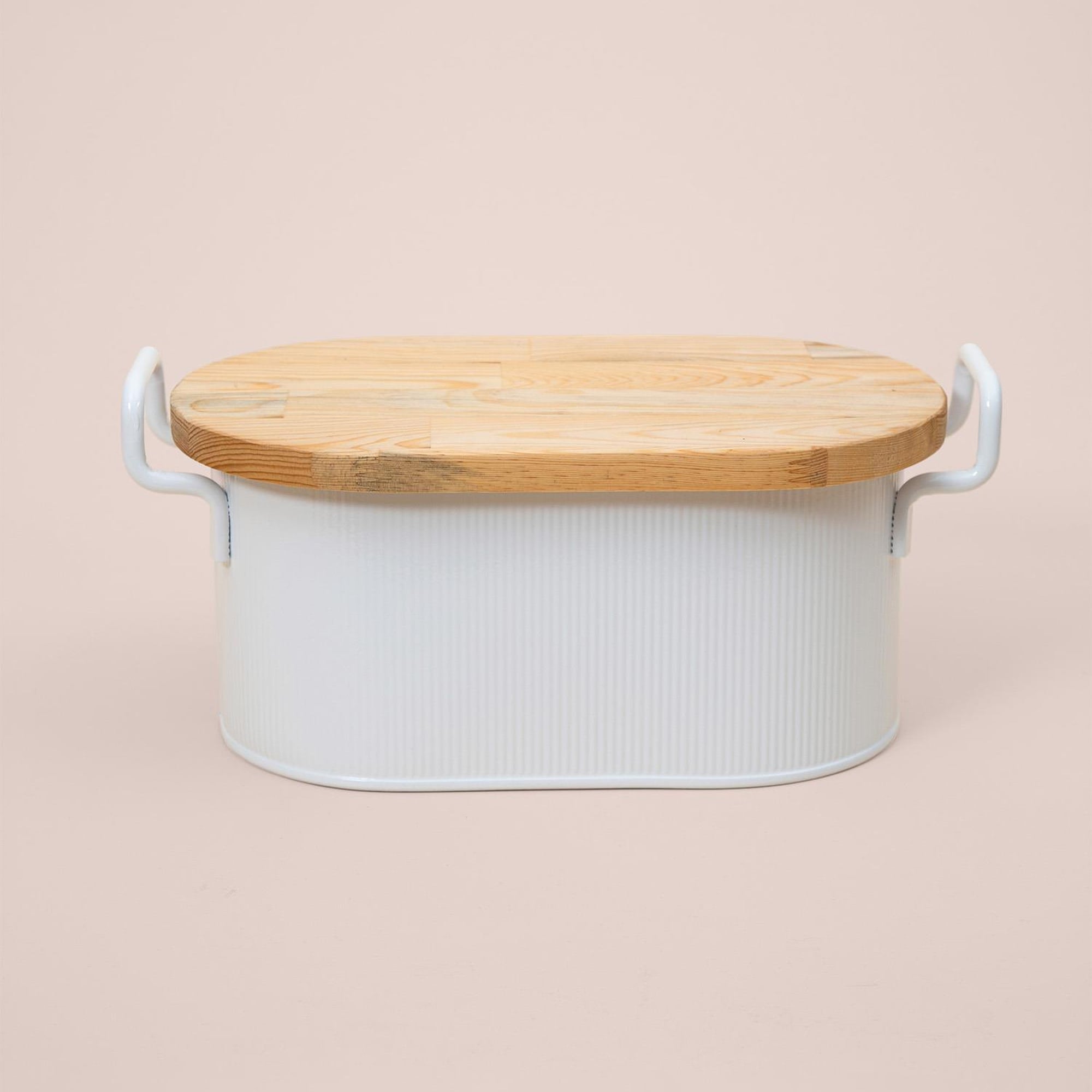 Stripe Ekmek Saklama Kabı Beyaz 40x22x18 cm