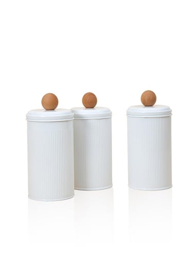  Stripe Çay Şeker Kahve Kavanozu Beyaz 1,20 Lt