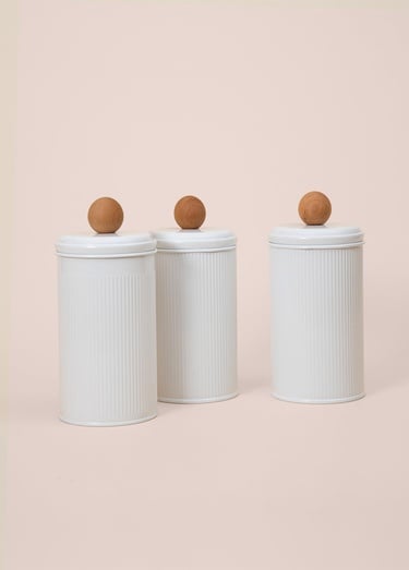  Stripe Çay Şeker Kahve Kavanozu Beyaz 1,20 Lt