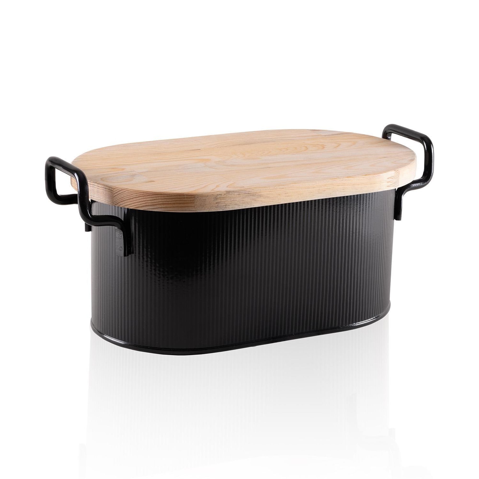 Stripe Ekmek Saklama Kabı Siyah 40x22x18 cm