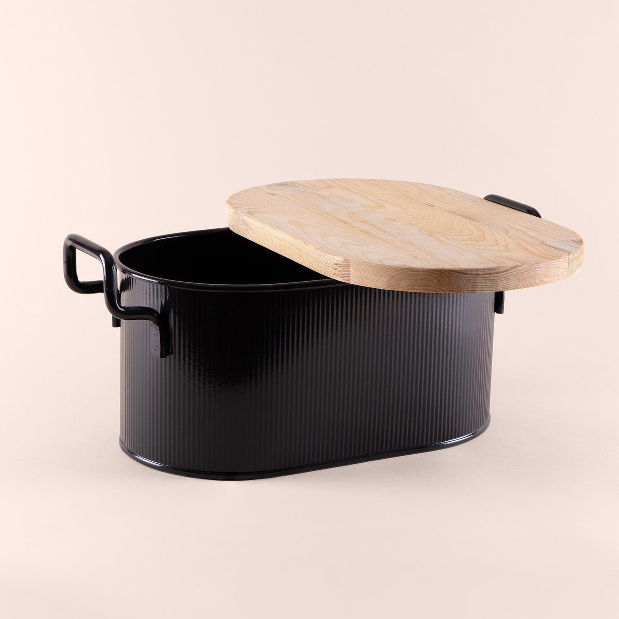 Stripe Ekmek Saklama Kabı Siyah 40x22x18 cm