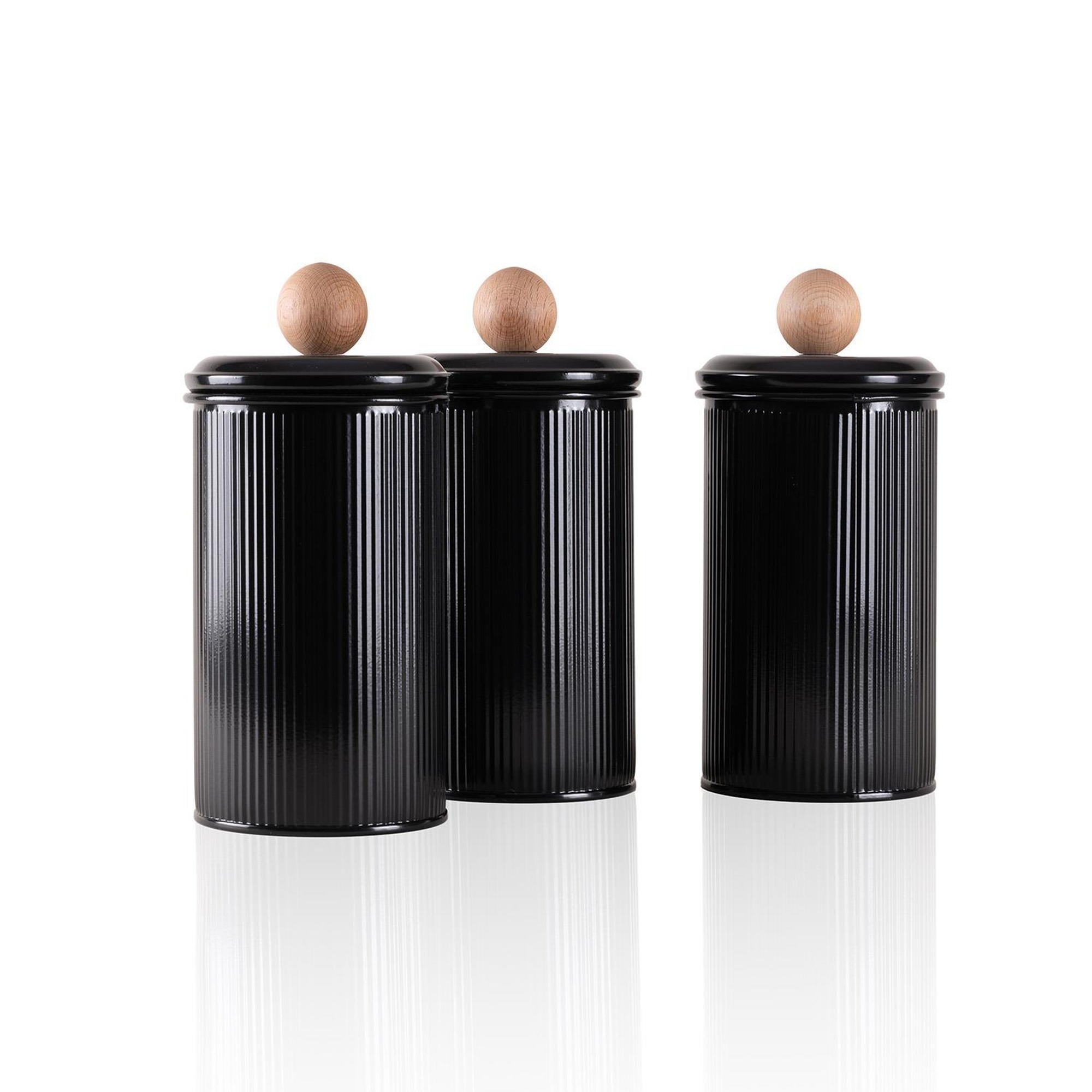 Stripe Çay Şeker Kahve Kavanozu Siyah 1,20 Lt