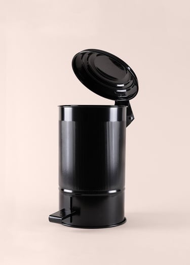  Stripe Çöp Kovası Mutfak Siyah 5 Lt