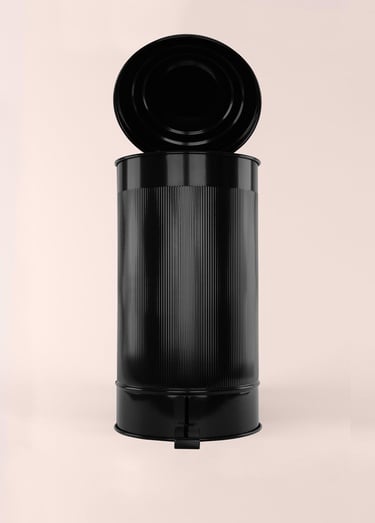  Stripe Çöp Kovası Mutfak Siyah 24 Lt