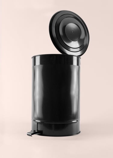  Stripe Çöp Kovası Mutfak Siyah 37 Lt