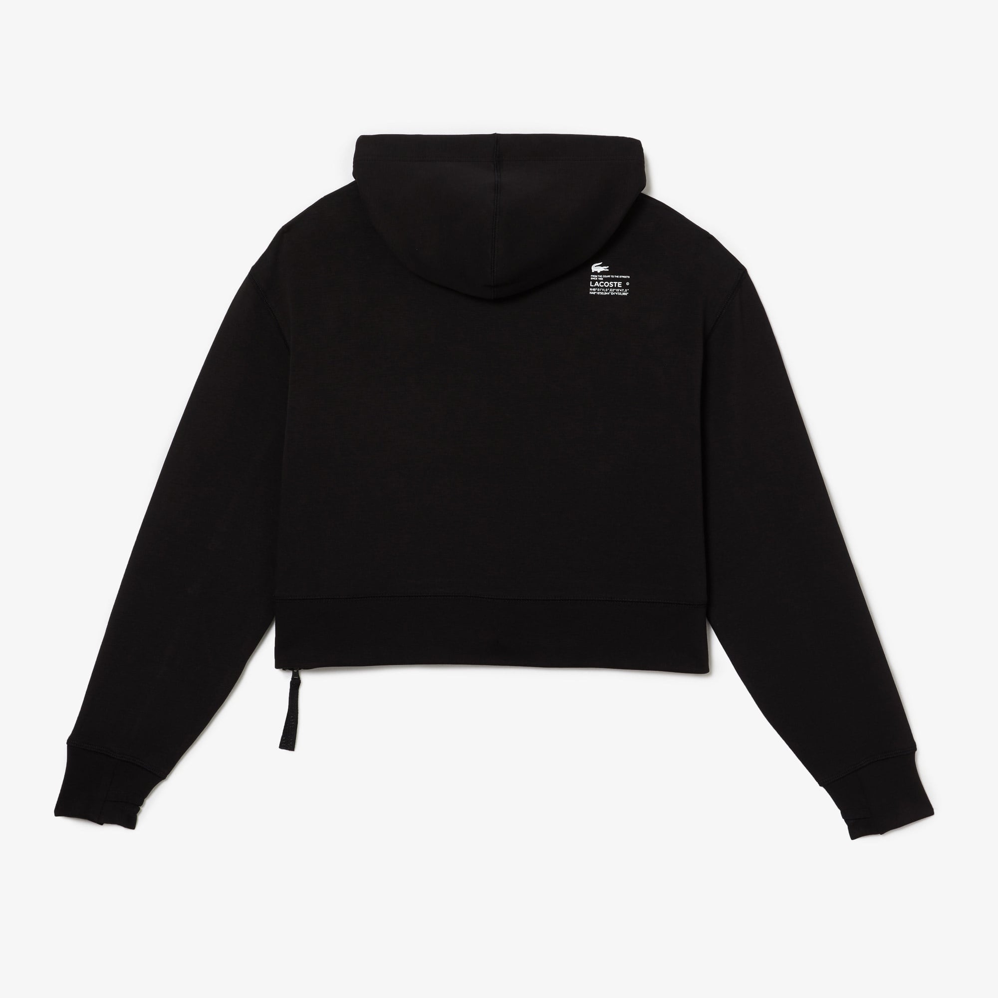 Lacoste Kadın Relaxed Fit Kapüşonlu Siyah Sweatshirt