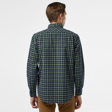  Lacoste Erkek Regular Fit Ekose Yeşil Gömlek