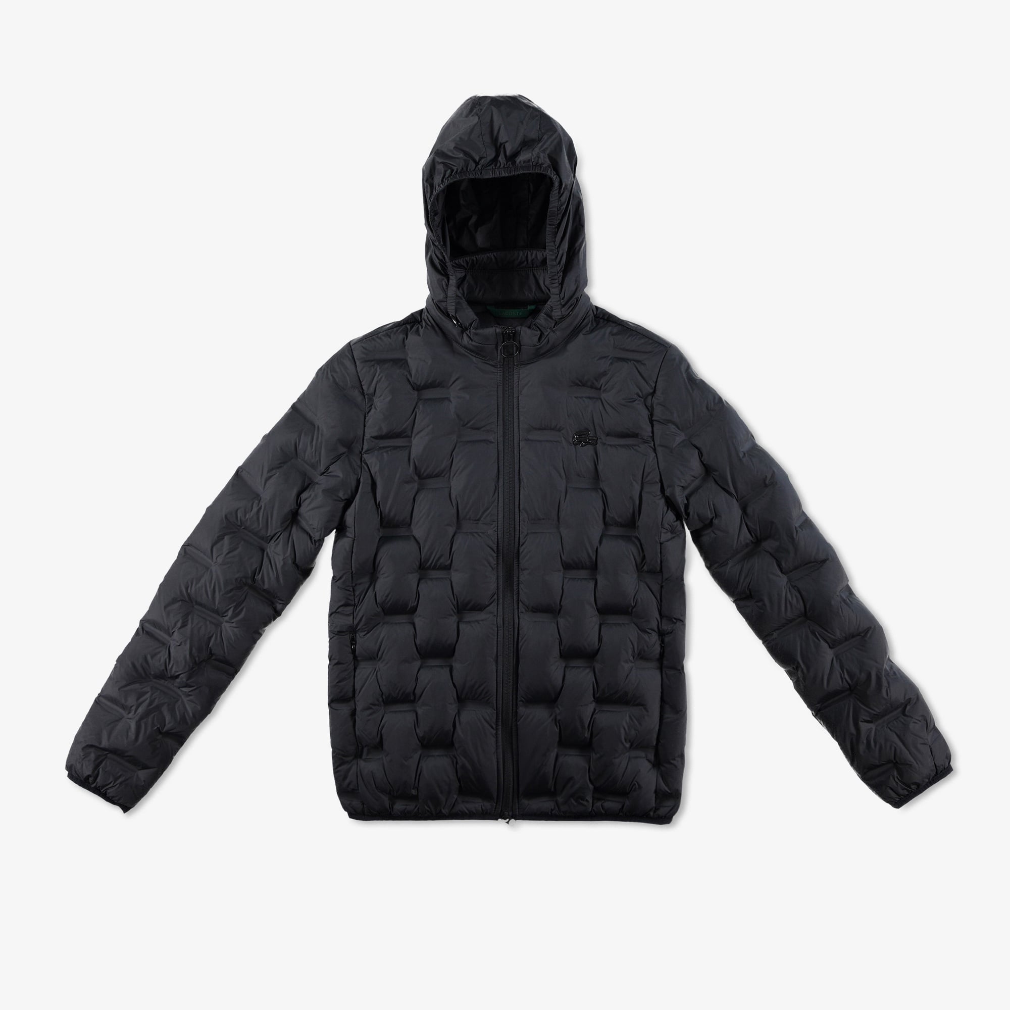 Lacoste Kadın Regular Fit Kapüşonlu Kapitone Siyah Mont