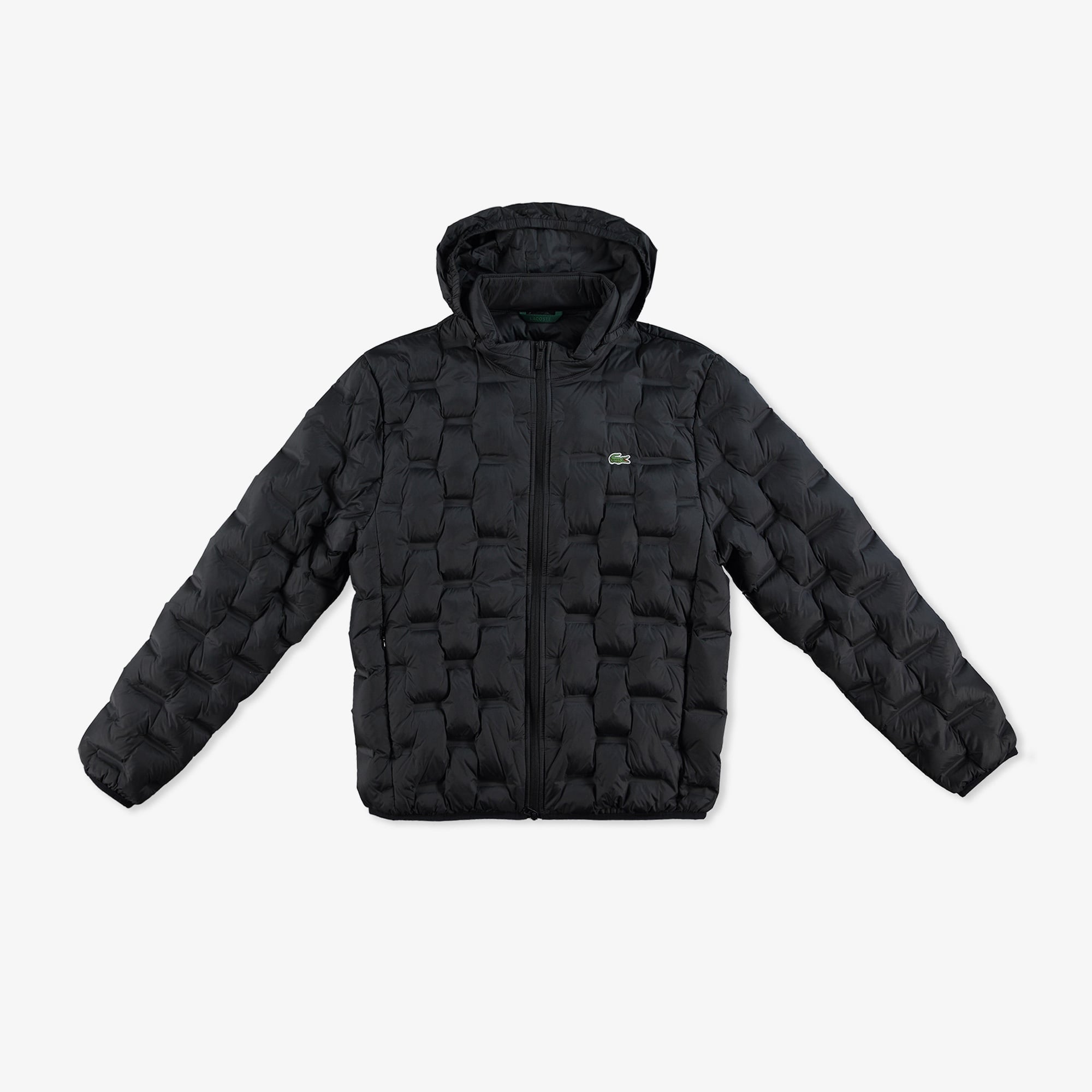 Lacoste Erkek Regular Fit Kapüşonlu Kapitone Siyah Mont
