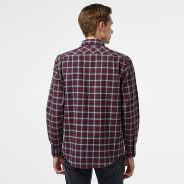  Lacoste Erkek Regular Fit Ekose Bordo Gömlek