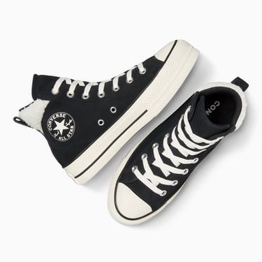  Converse Chuck Taylor All Star Puff Lift Kadın Siyah Süet Sneaker