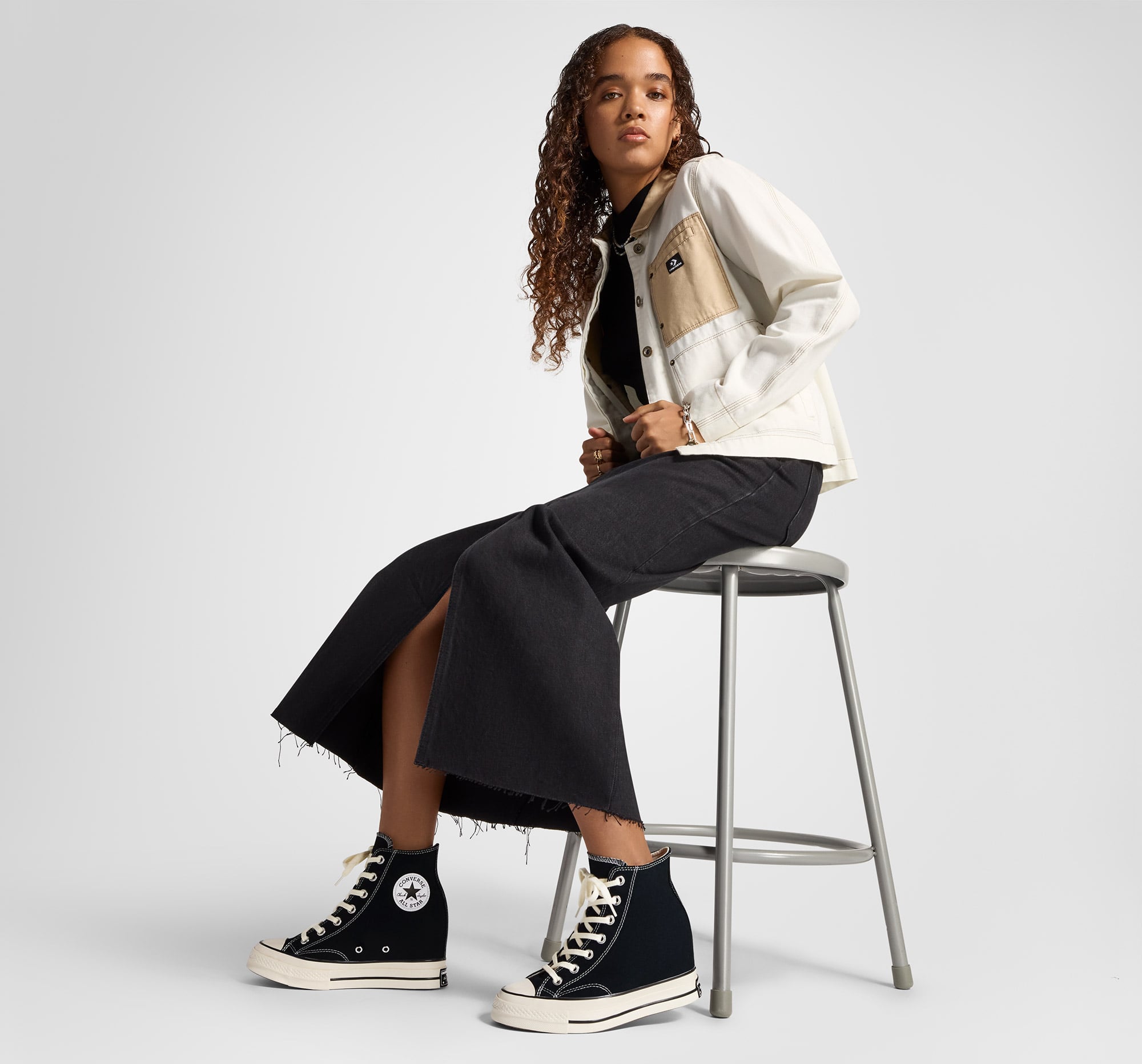 Converse Chuck 70 Wedge Kadın Siyah Platform Sneaker - Görsel 2