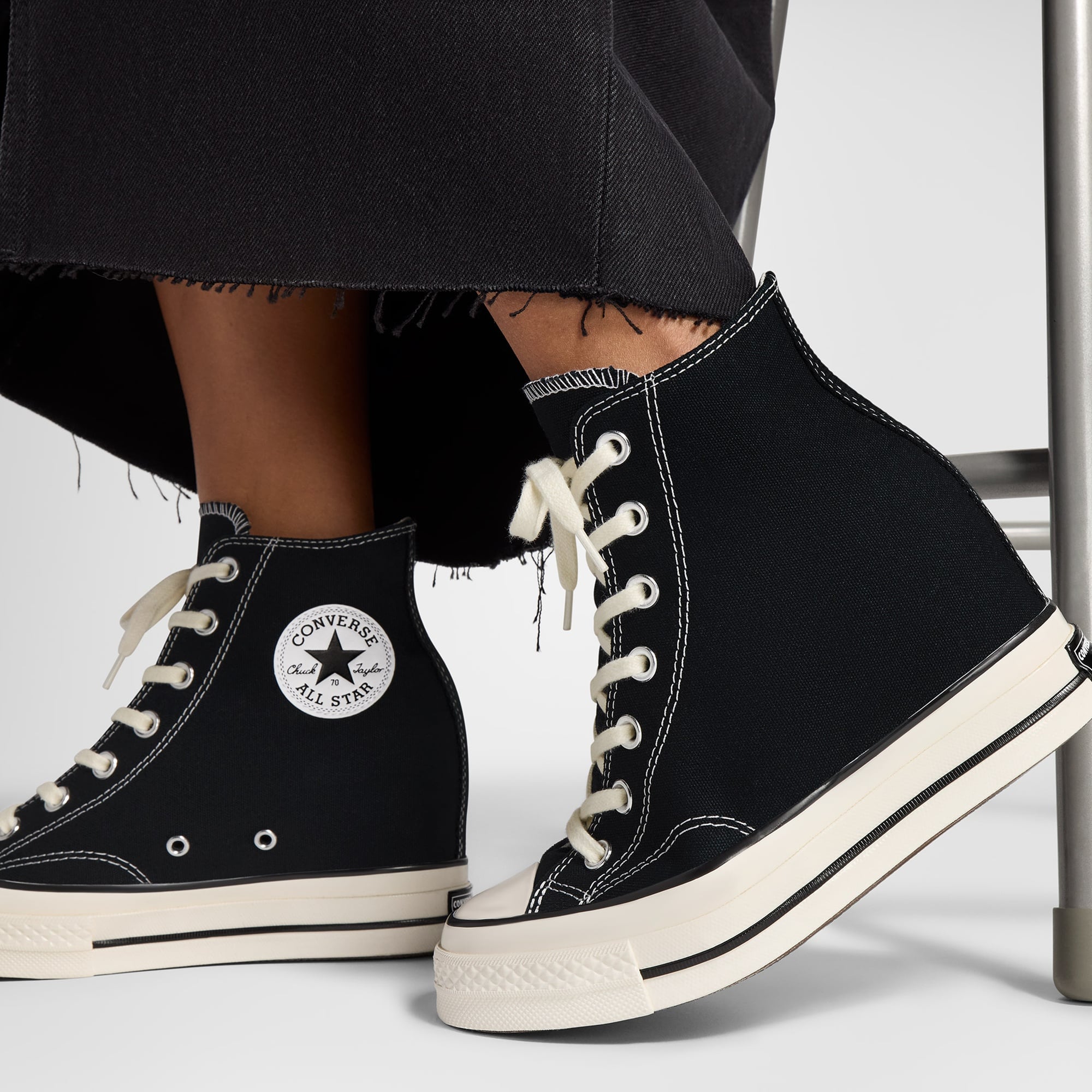 Converse Chuck 70 Wedge Kadın Siyah Platform Sneaker