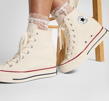  Converse Chuck 70 Wedge Kadın Krem Platform Sneaker