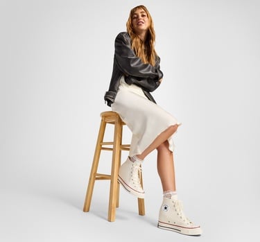  Converse Chuck 70 Wedge Kadın Krem Platform Sneaker