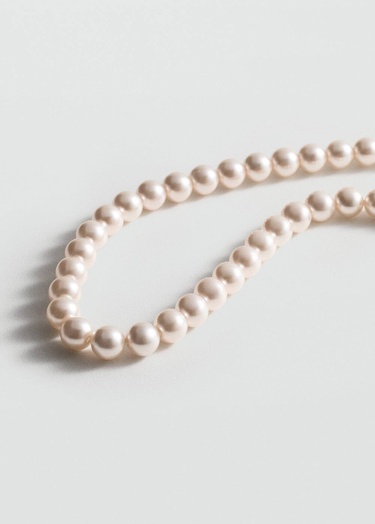  Mango Kadın Kristal Inci Kolye Beyaz