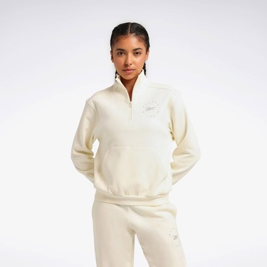  Reebok Q3 Ide Fleece Kadın Bej Günlük Sweatshirt