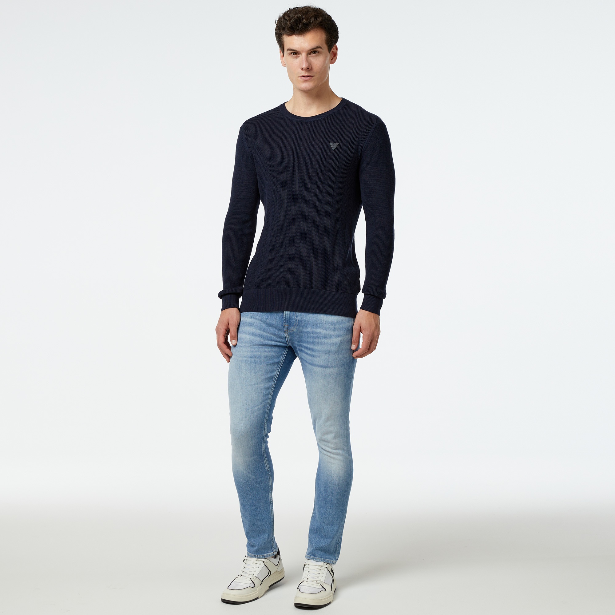 Guess Erkek Lacivert Triko