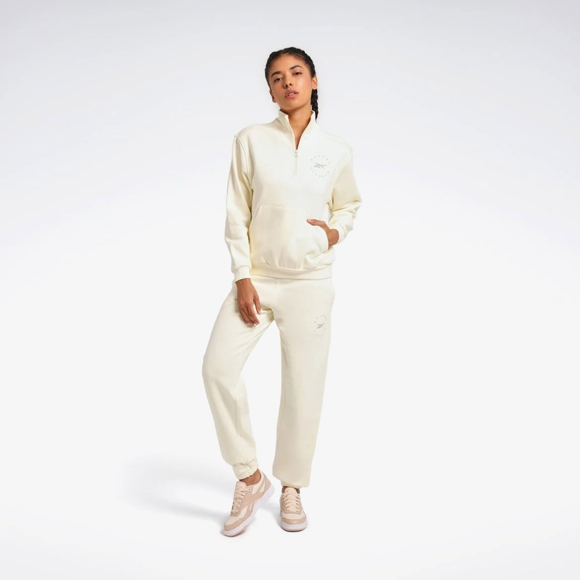  Reebok Q3 Ide Fleece Kadın Bej Günlük Sweatshirt