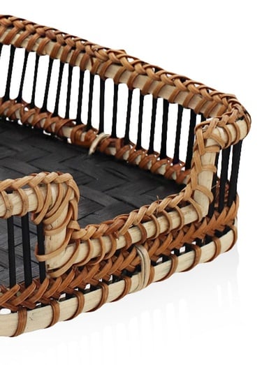  Bambu Peçetelik Siyah 18x4x6 cm