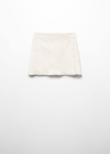  Mango Çocuk Püsküllü Dokulu Etek Ekru