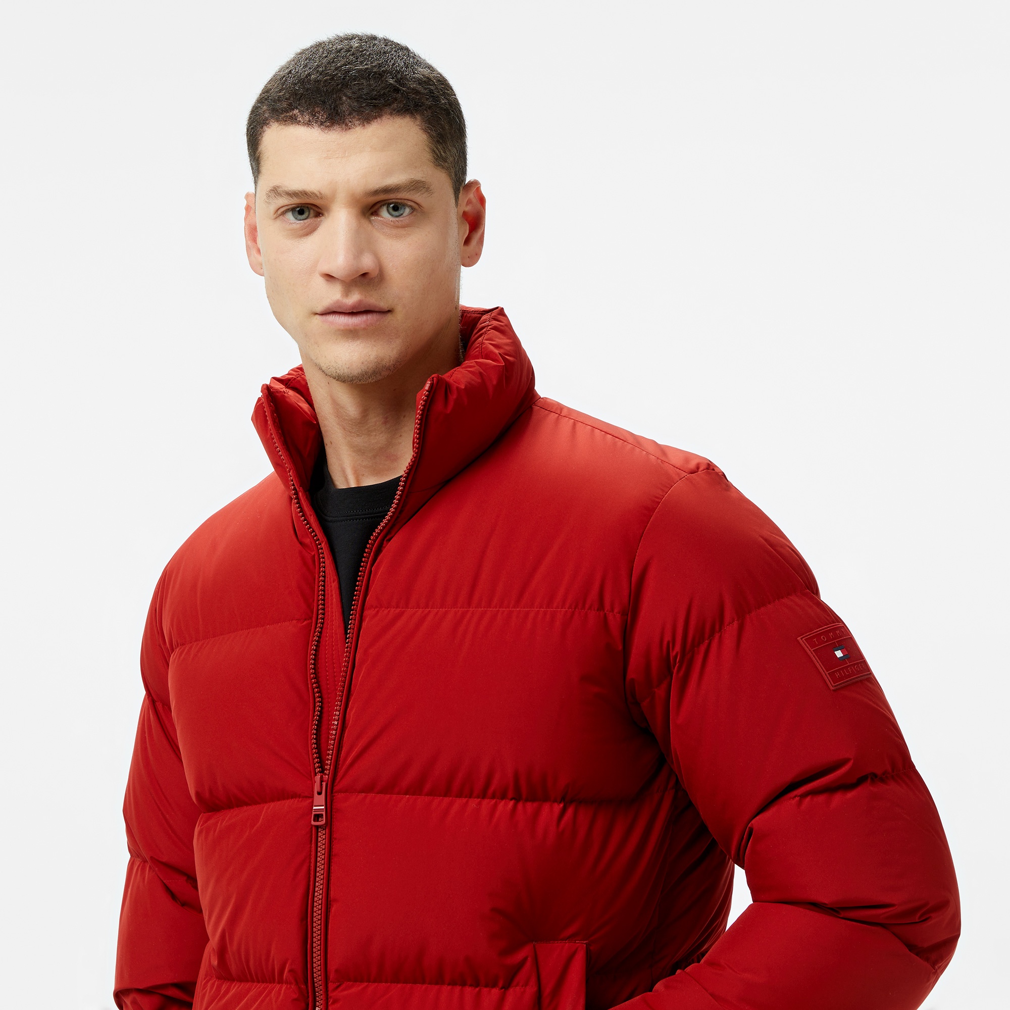 Tommy Hilfiger Down Puffer Erkek Kırmızı Mont