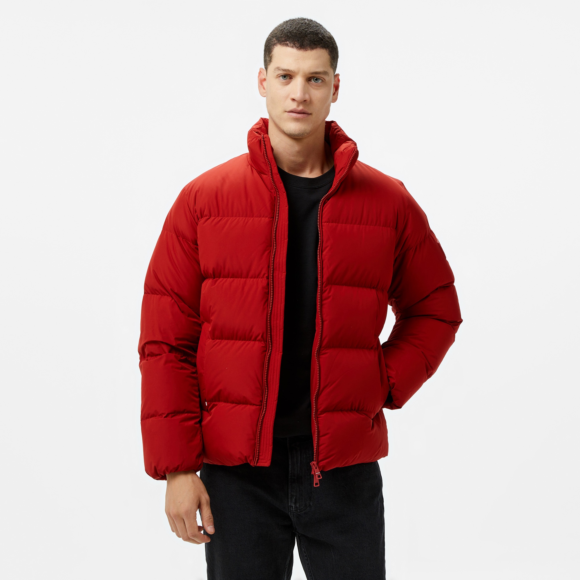 Tommy Hilfiger Down Puffer Erkek Kırmızı Mont