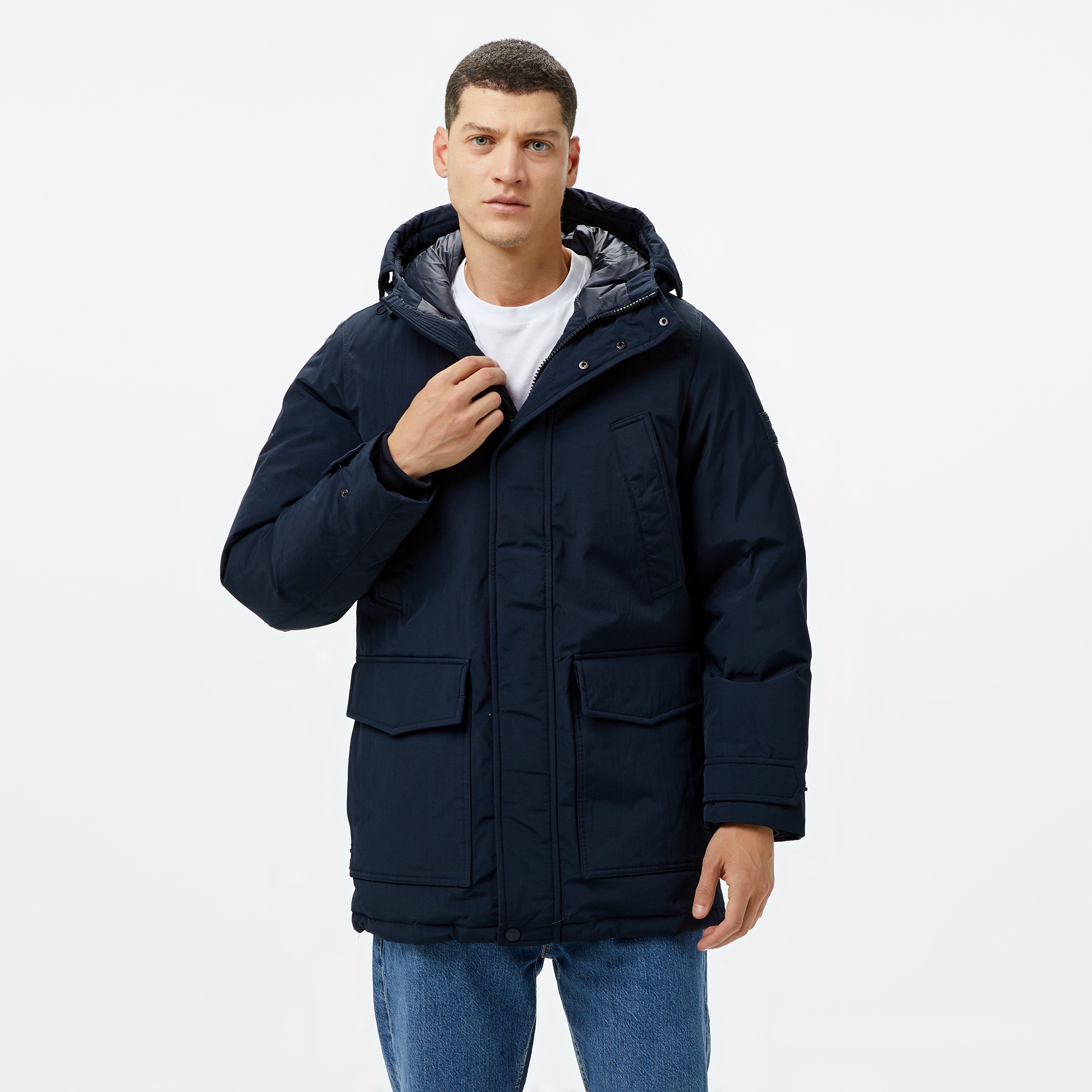 Tommy Hilfiger Rockie Down Parka Erkek Mavi Mont