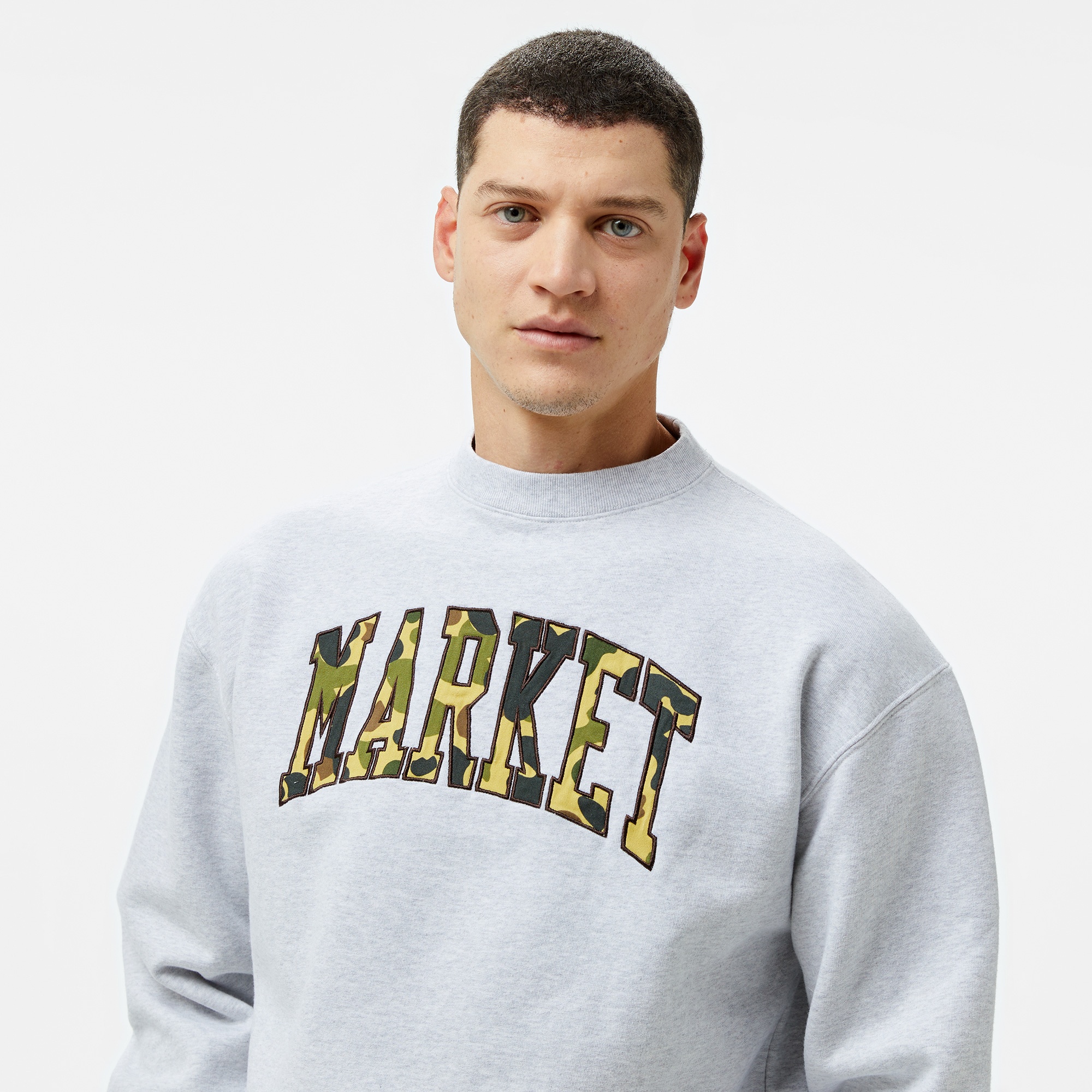 Market Duck Camo Arc Crewneck Erkek Gri Sweatshirt