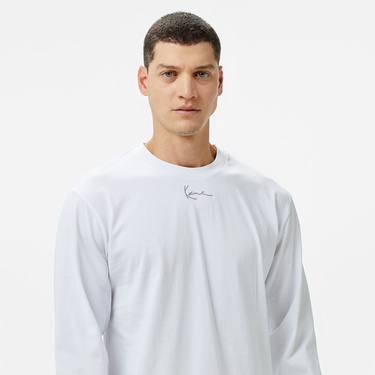  Karl Kani Small Signature Tribal Uzun Kollu Erkek Beyaz T-Shirt