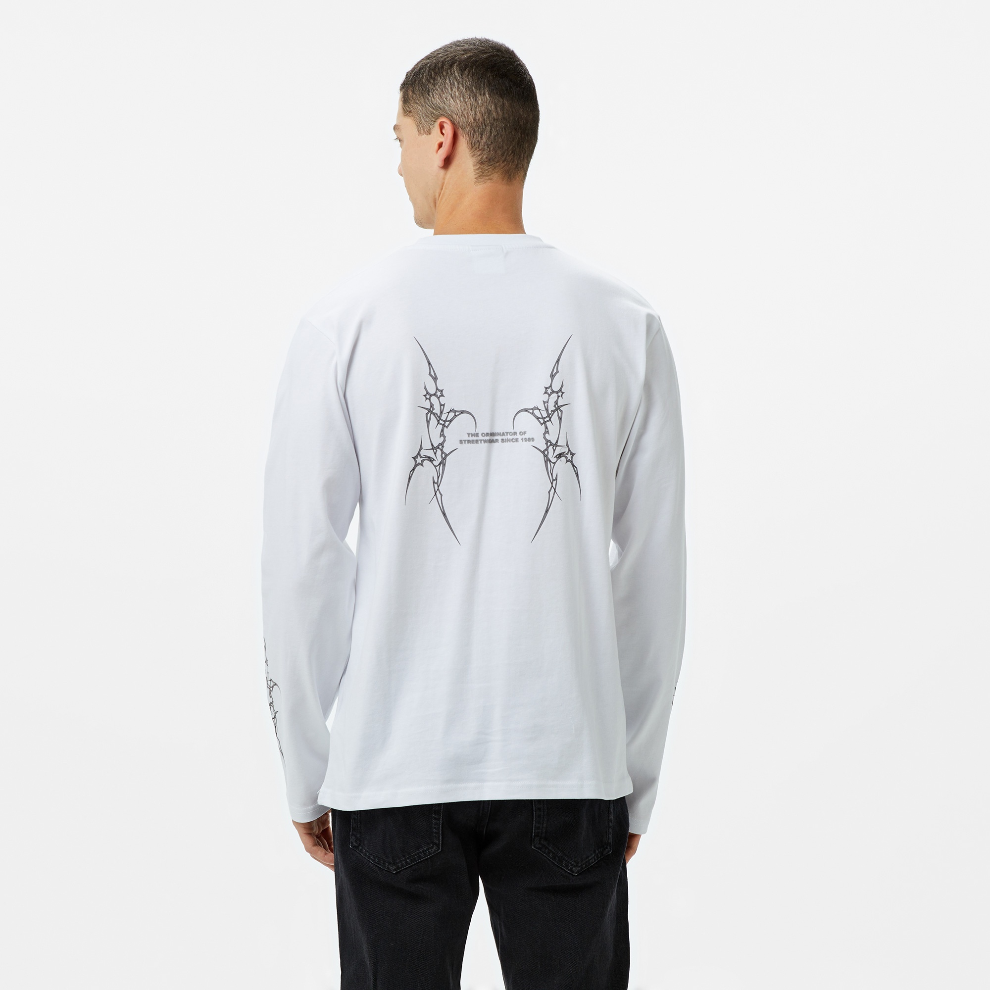 Karl Kani Small Signature Tribal Uzun Kollu Erkek Beyaz T-Shirt