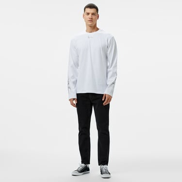  Karl Kani Small Signature Tribal Uzun Kollu Erkek Beyaz T-Shirt