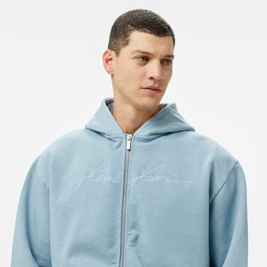  Karl Kani Autograph Heavy Os Zip Erkek Mavi Sweatshirt