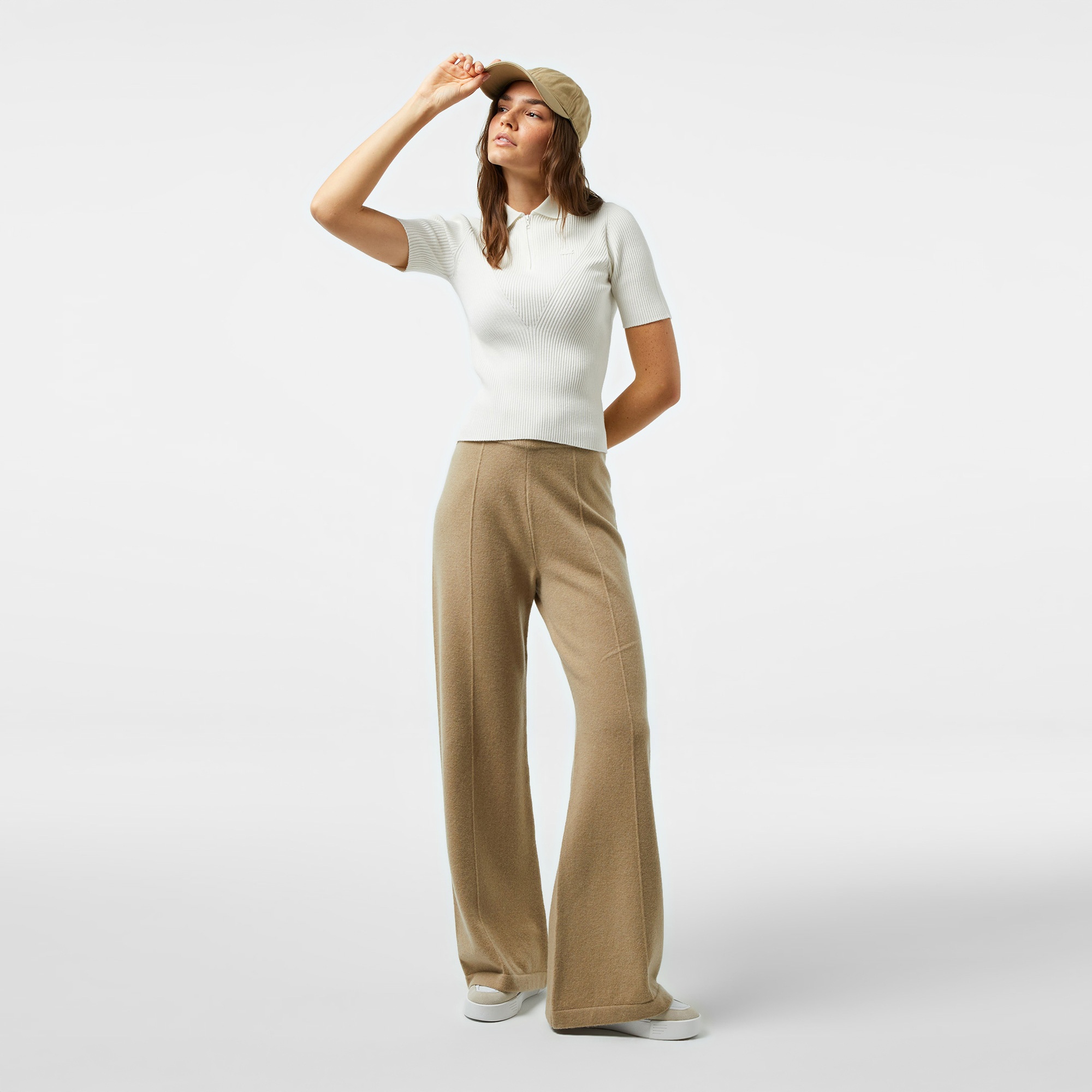 Kadın Relaxed Fit Bej Pantolon