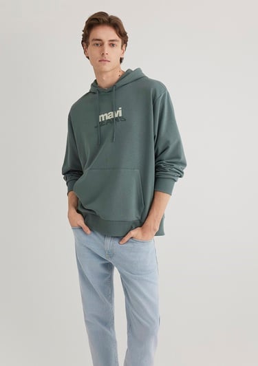  Mavi Mavi Logo Baskılı Yeşil Sweatshirt 0S10210-71577