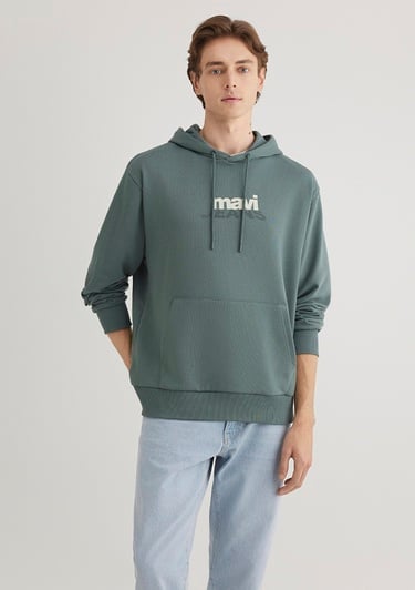  Mavi Mavi Logo Baskılı Yeşil Sweatshirt 0S10210-71577