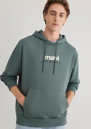  Mavi Mavi Logo Baskılı Yeşil Sweatshirt 0S10210-71577