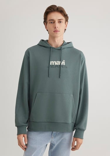  Mavi Mavi Logo Baskılı Yeşil Sweatshirt 0S10210-71577